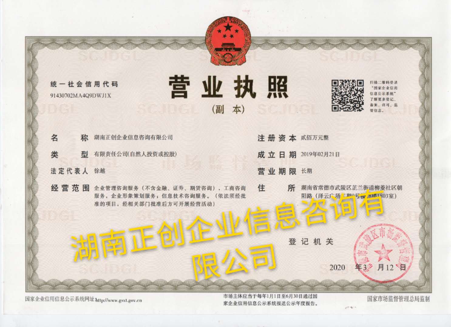 湖南省正创企业信息咨询有限公司 logo